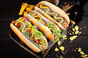 Three delicious hotdogs