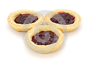 Three delicious jam tarts