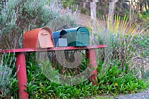 Three different cultured mailboxes together