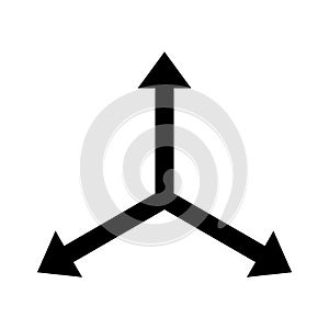 Three different directions arrows icon design. Vector.
