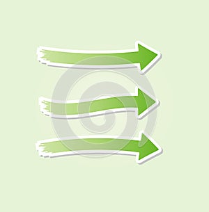 Three different green arrows