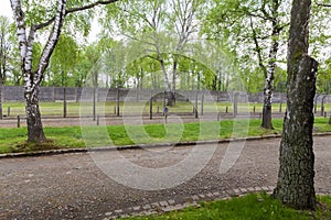 Three different types of fences where installed in Birkenau concentration camp photo