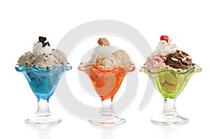 Three different variant of ice creams photo