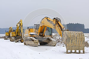 Three diggers