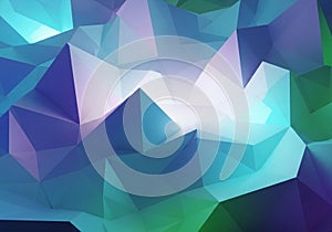 Three-dimensional, angular polygons form a geometric pattern in