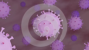 Three-dimensional animated representation of the coronavirus