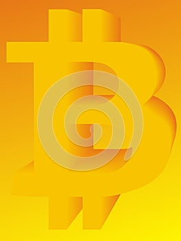Three dimensional Bitcoin logo