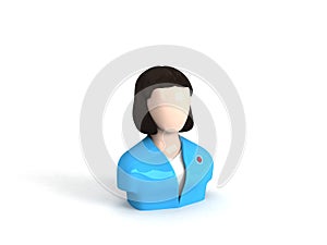 Three dimensional character of female doctor