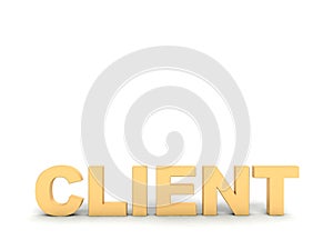 Three dimensional client text