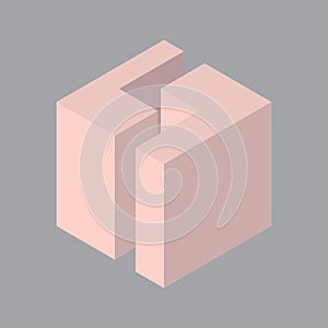 three dimensional cube. Vector illustration decorative design