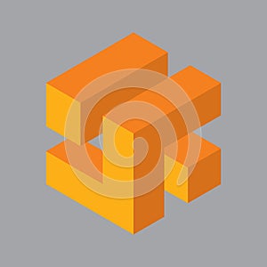three dimensional cube. Vector illustration decorative design