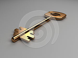 Three dimensional gold key