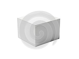 Three-dimensional gray cube on white background isolated on white background