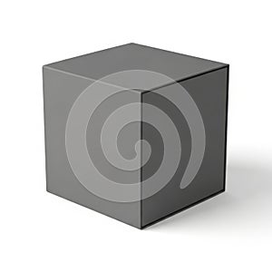 Three-dimensional gray cube on a white background