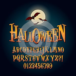 Three Dimensional Halloween Alphabet and Digit Vec