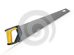 Three-dimensional handsaw on whitebackground