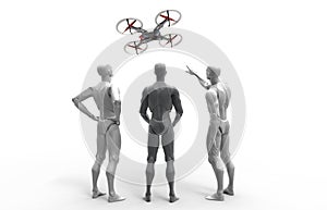 Three dimensional human play with quadcopter