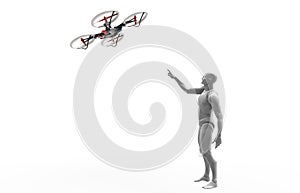 Three dimensional human play with quadcopter