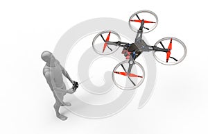 Three dimensional human play with quadcopter