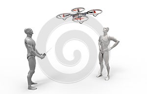 Three dimensional human play with quadcopter