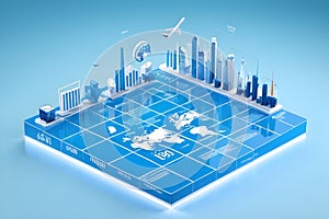 world map infographic featuring a stylized