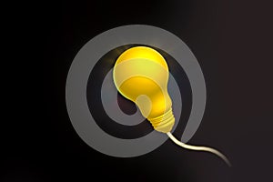 Three Dimensional, Light Bulb, Inspiration, Ideas, Yellow