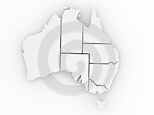 Three-dimensional map of Australia