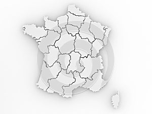 Three-dimensional map of France