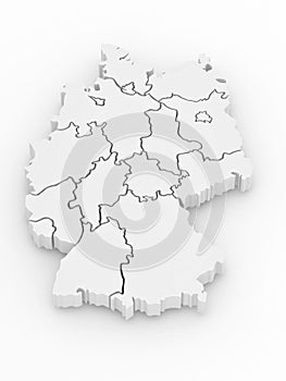 Three-dimensional map of Germany. 3d photo