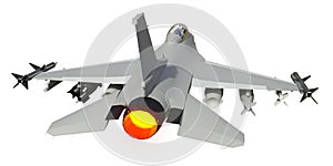 The three-dimensional model of a military aircraft of the NATO countries. Aircraft with full ammunition. The armament of the aircr