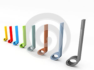 Three dimensional musical notes