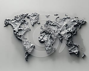 Three-Dimensional Painterly World Map