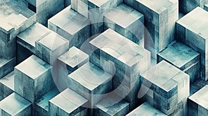 Isometric Cubes: A Three-Dimensional Pattern of Interlocking Cubes, Creating a Dynamic Geometric Visual Effect
