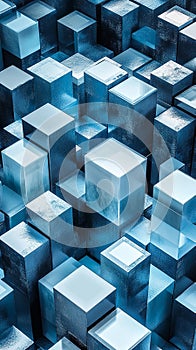 Isometric Cubes: A Three-Dimensional Pattern of Interlocking Cubes, Creating a Dynamic Geometric Visual Effect