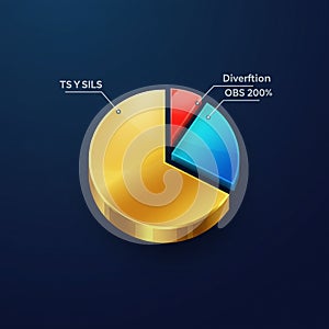 Three-dimensional pie chart against a dark blue background. The chart consists of