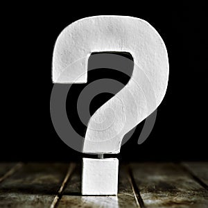 Three-dimensional question mark photo