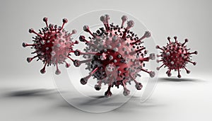 Three-dimensional rendering of a virus, a microscopic organism