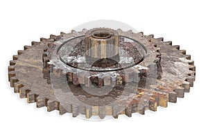 Three-dimensional rusty cogwheel