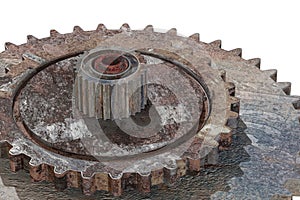 Three-dimensional rusty cogwheel