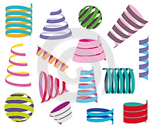 Three dimensional spiral ribbon design element set