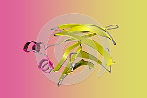 Three-dimensional structure of recombinant human muscle fatty acid-binding protein. 3d illustration