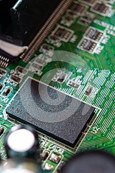 Three-dimensional view of the electronic Board of a digital set-top box, motherboard