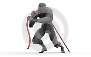 Three dimensional white human pull rope