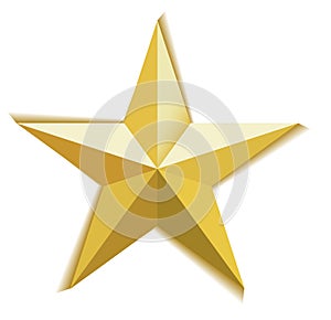 Nice illustration of a 3d look Gold star on white background.
