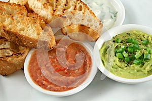 Three Dips And Turkish Bread