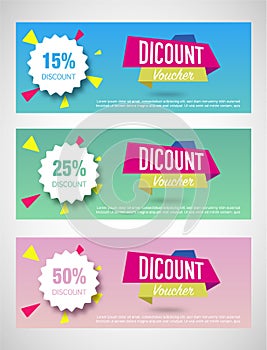 Three discount Voucher template layouts