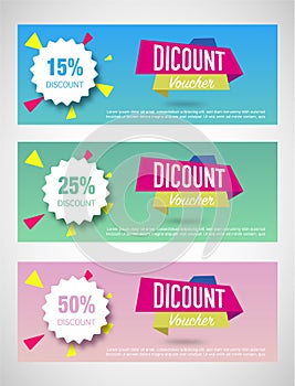 Three discount Voucher template layouts photo