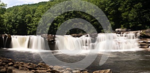 Three distinct waterfalls at High Falls of Cheat