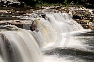 Three distinct waterfalls at High Falls of Cheat