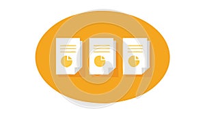 Three Document Files Icon for Reports Information, vector design Generative AI